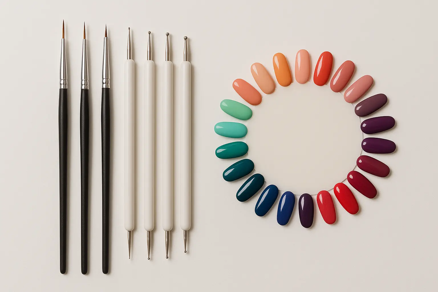 Professional nail photography showcasing wedding designs