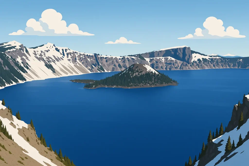 Crater Lake volcanic landscape