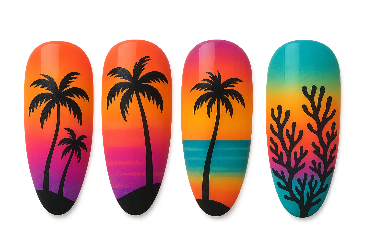 Tropical paradise ocean nail designs