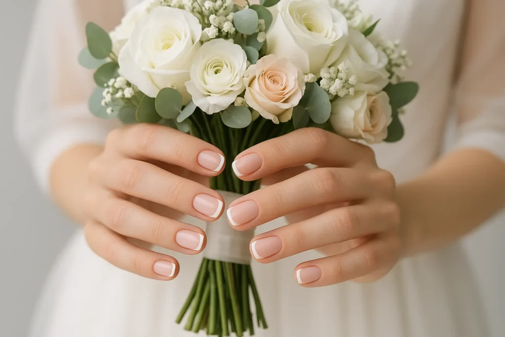 Short elegant wedding nail designs