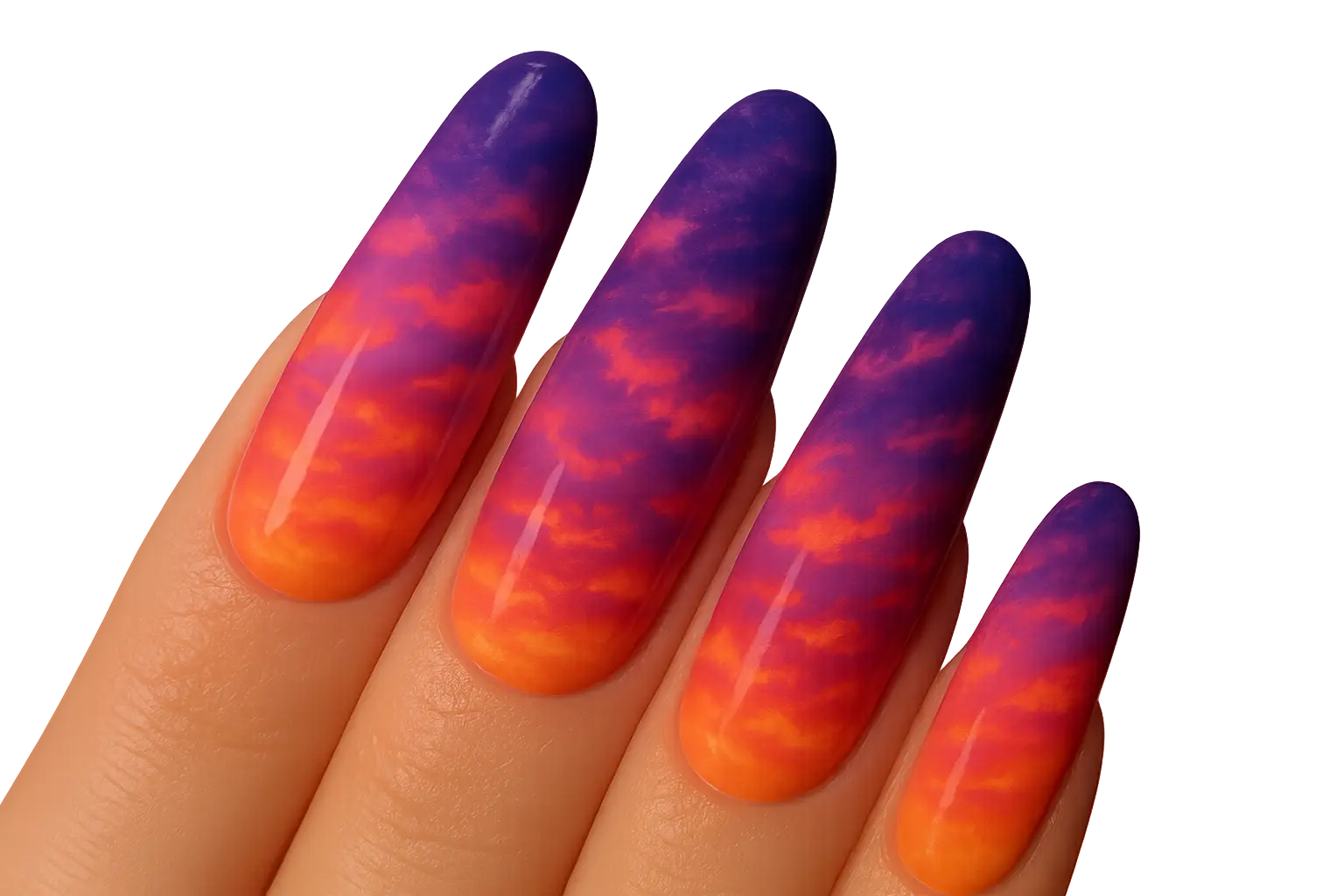 Colorful cloud nail variations