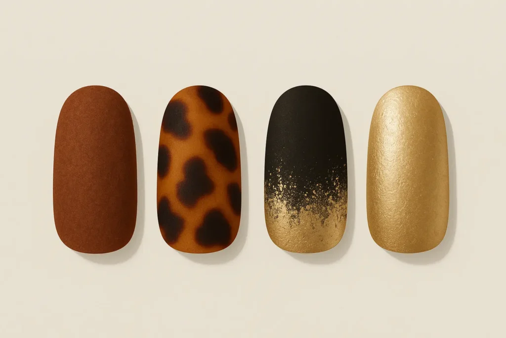 Textured autumn nail designs