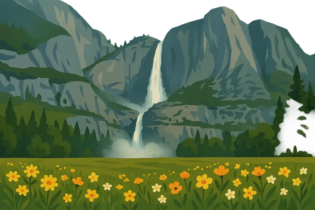 Yosemite waterfalls in spring