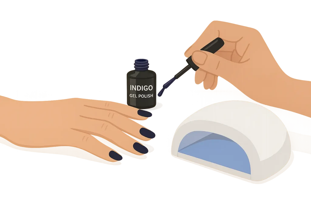 Professional indigo nail service results