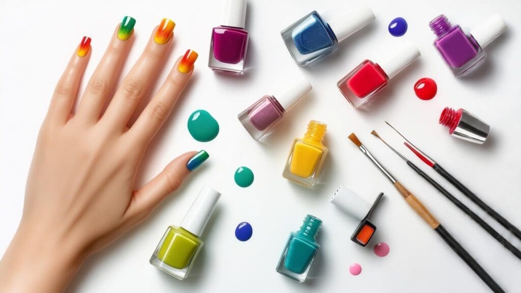 rainbow nails