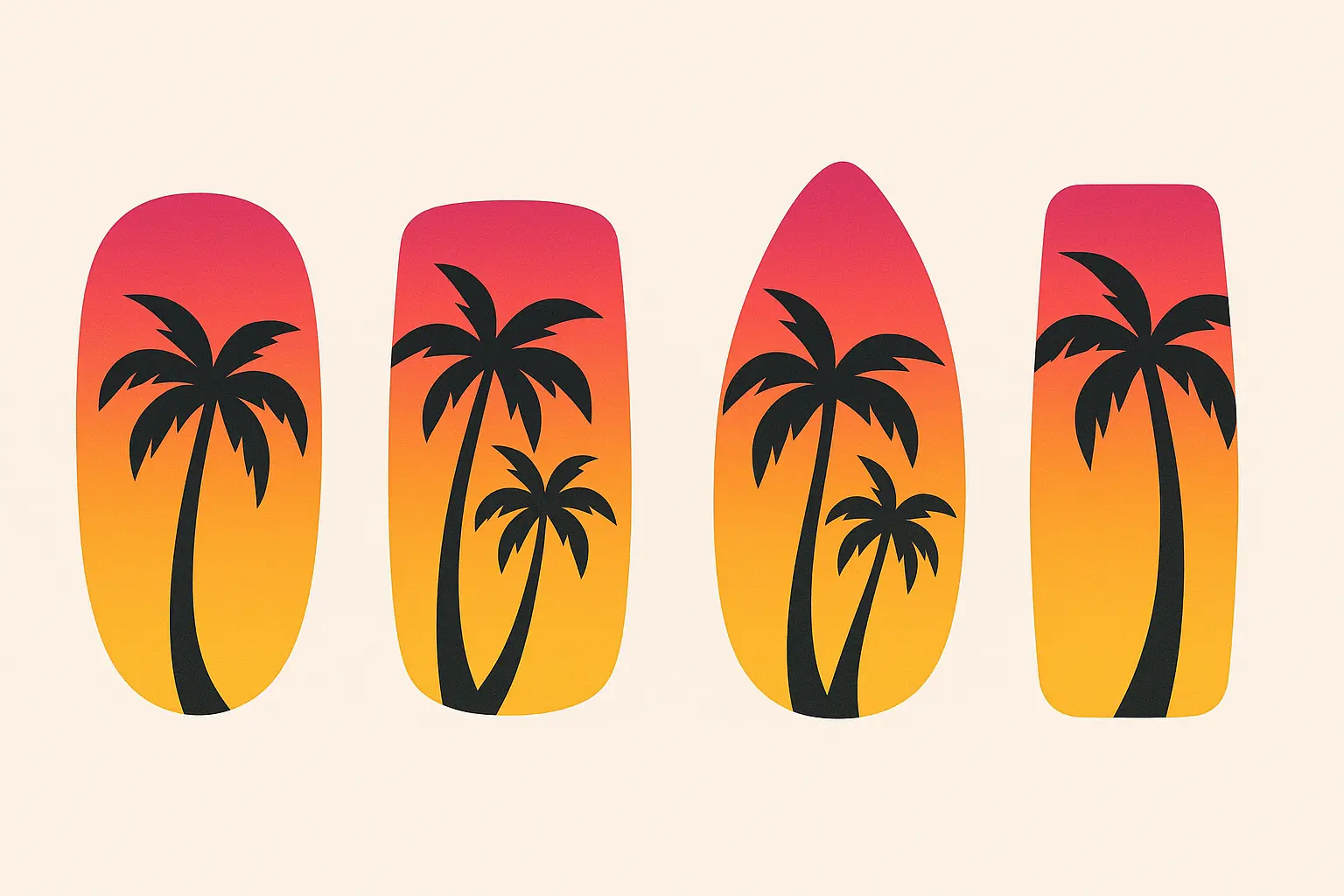 vibrant tropical ombre nail designs