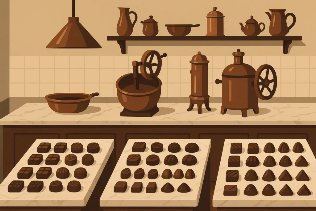 Belgian chocolate workshop with artisanal pralines