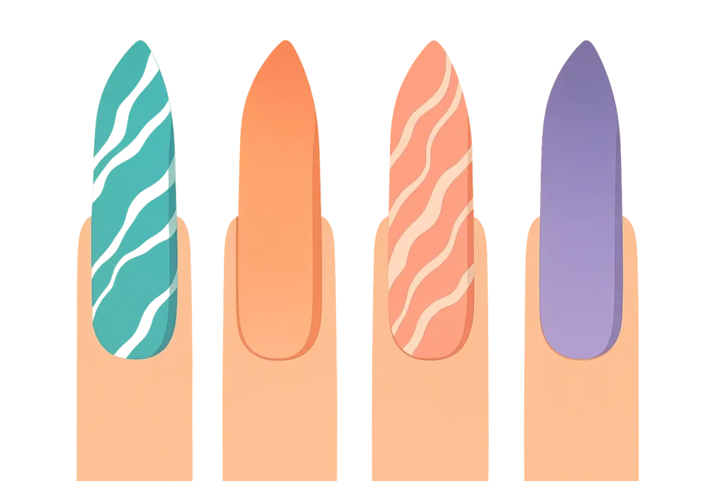 Gradient lipstick nails design