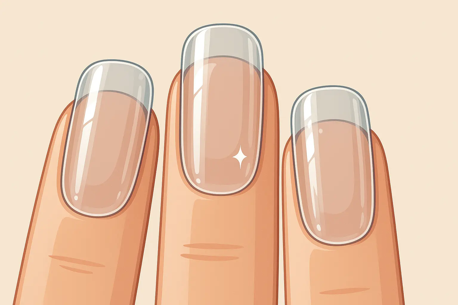 Glass nail finish effect