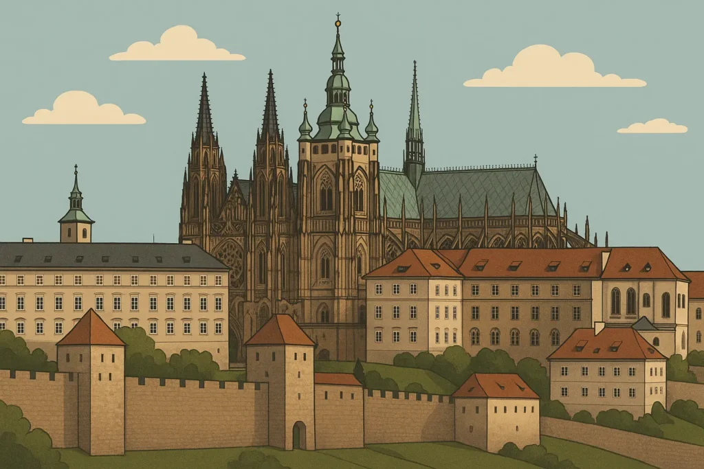 Charles Bridge with Prague Castle in background