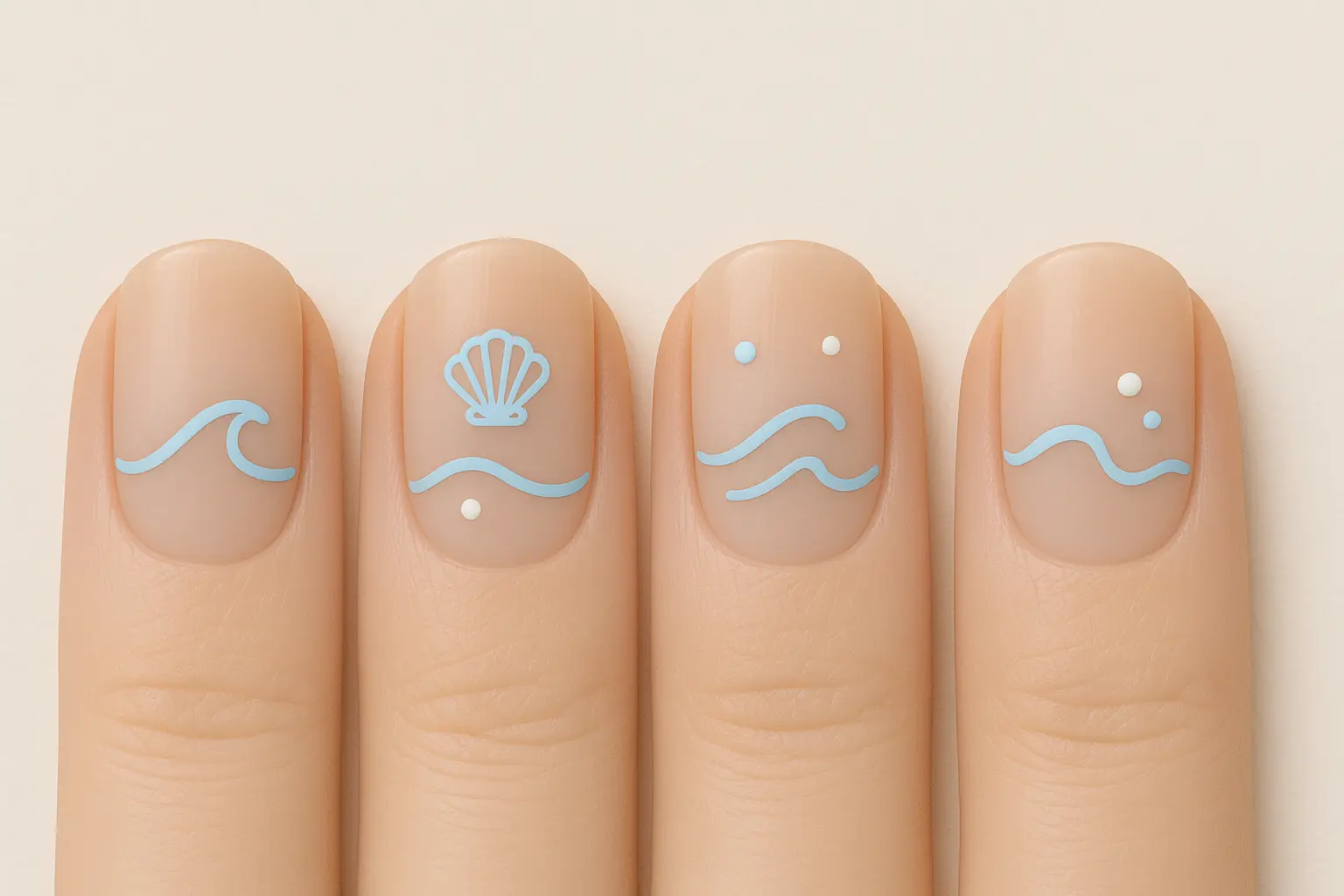 Minimalist ocean nail designs
