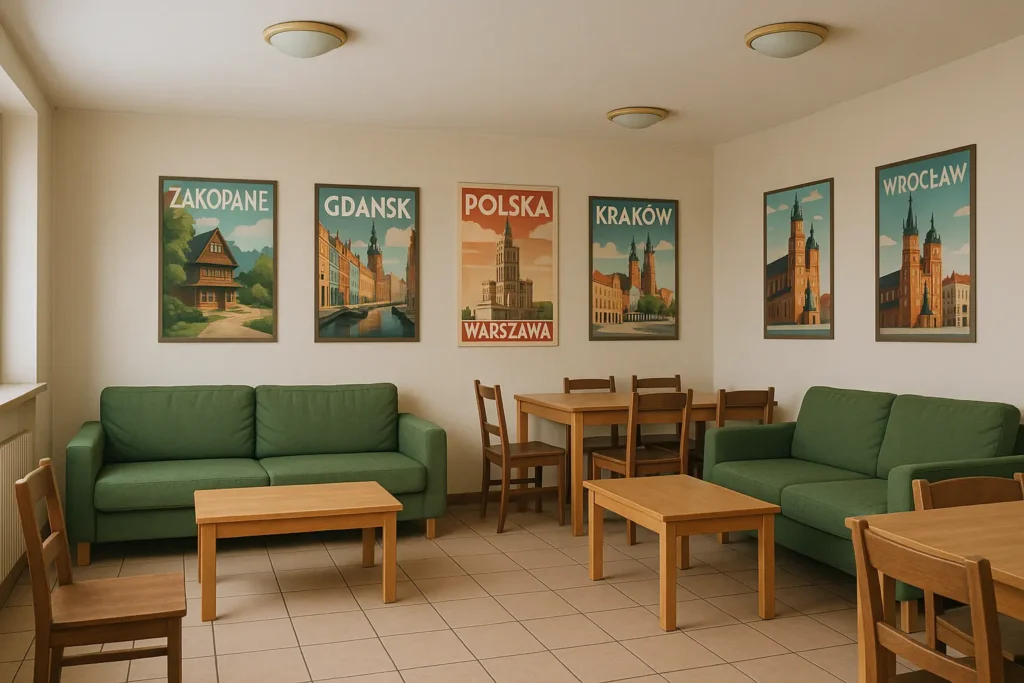 Budget travelers exploring Polish market