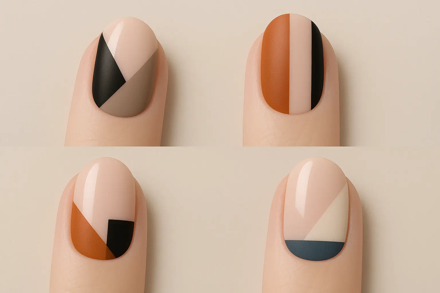 Geometric nail art with clean lines