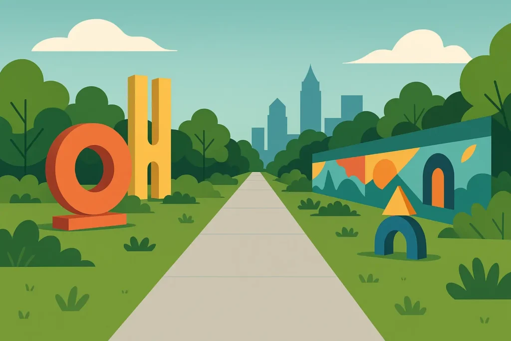 Atlanta BeltLine trail with public art and urban scenery