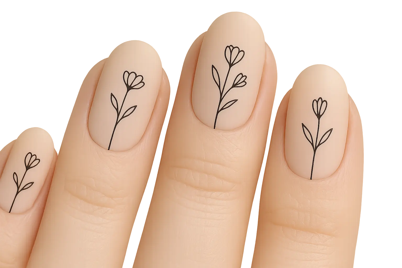 Minimalist floral nail art designs
