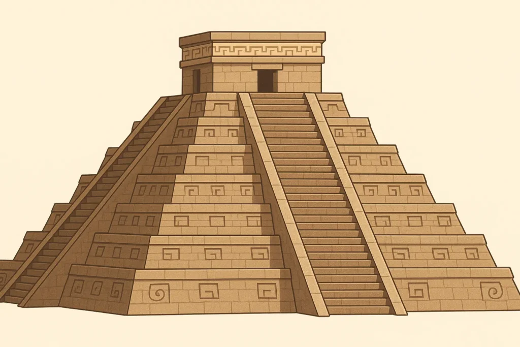 Ancient Aztec ruins and colonial architecture in Mexico City