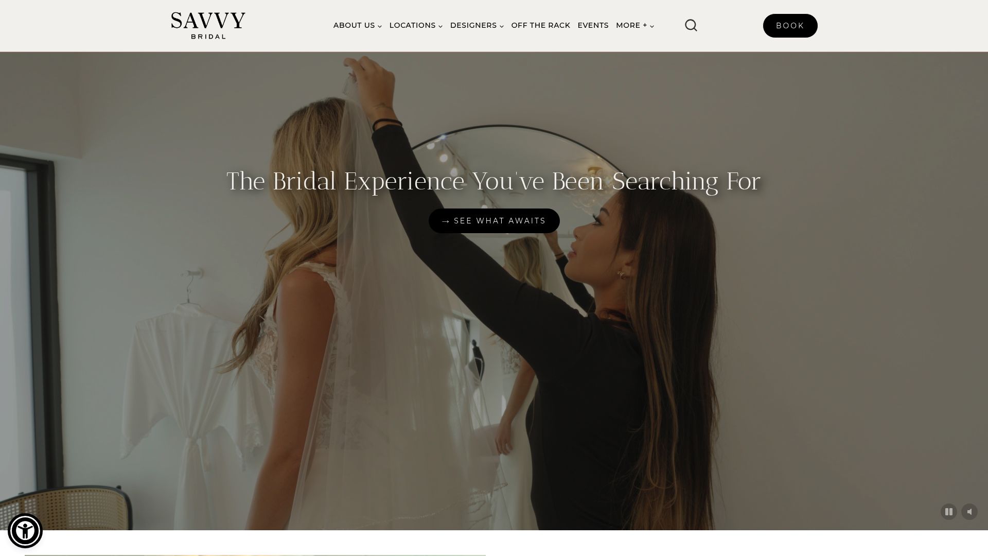 Savvy Bridal Boutique website