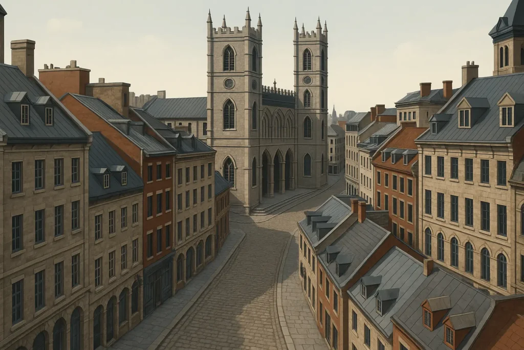Montreal cityscape with historic architecture