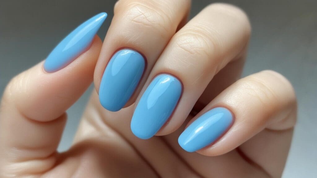 sky blue nails