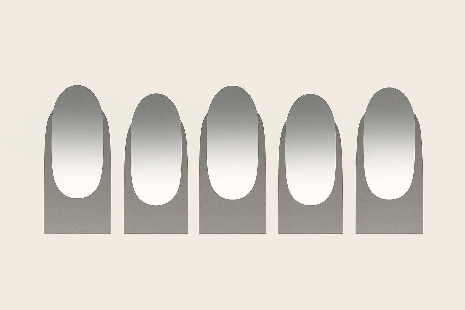 Modern minimalist gray to white ombre nails