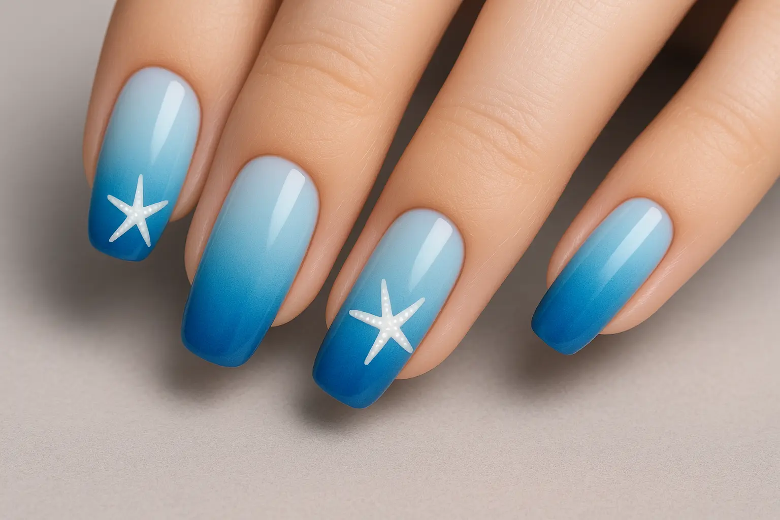 Classic elegant starfish nail designs in sophisticated colors