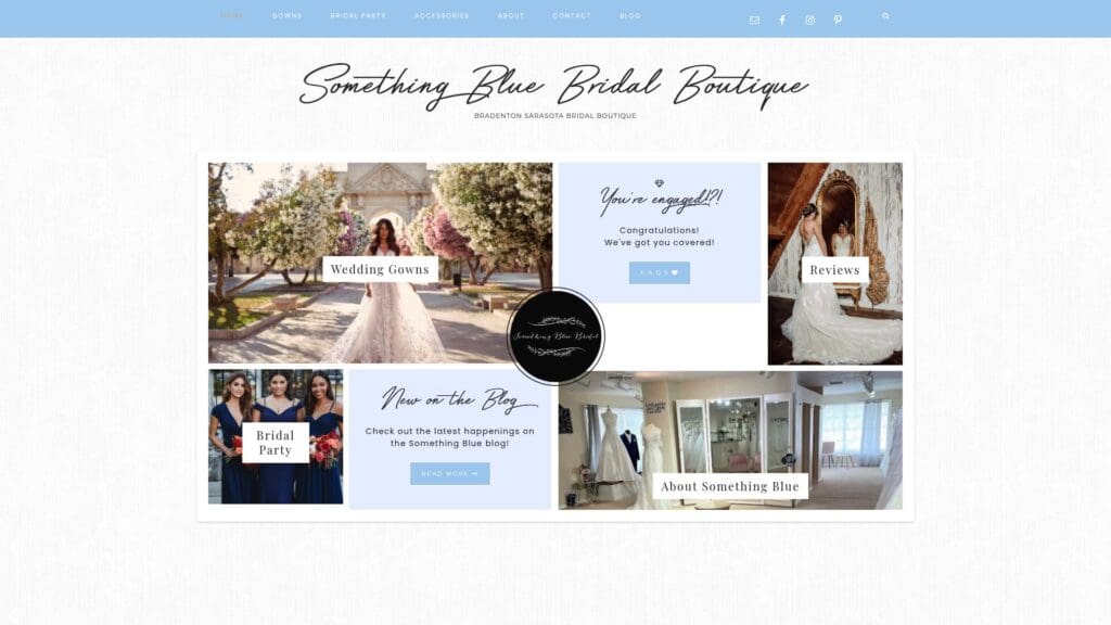 Something Blue Bridal Boutique website