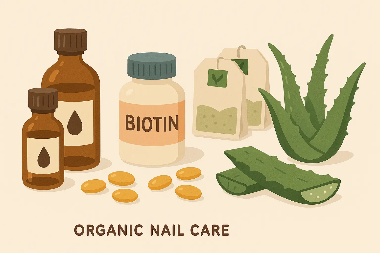Healthy organic nails with natural nail care products