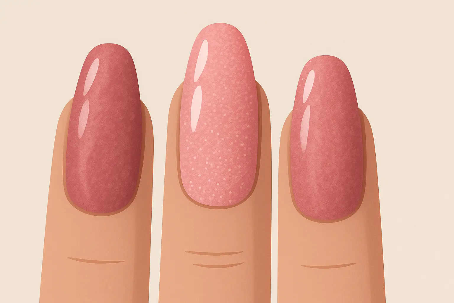 Textured pink coffin nail finishes