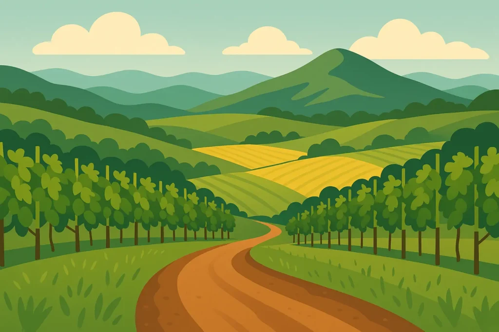Horseback riding through vineyard properties