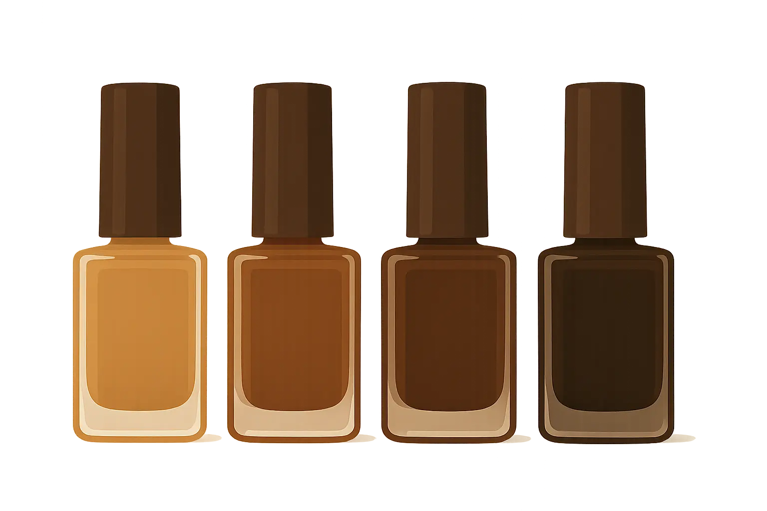Caramel to espresso ombre nail gradient