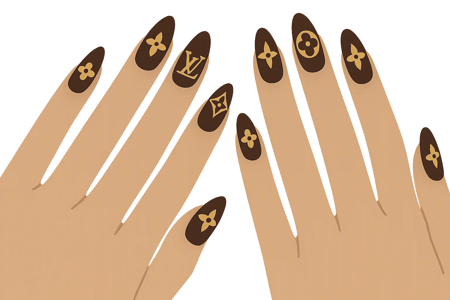 Louis Vuitton nail art designs showcase