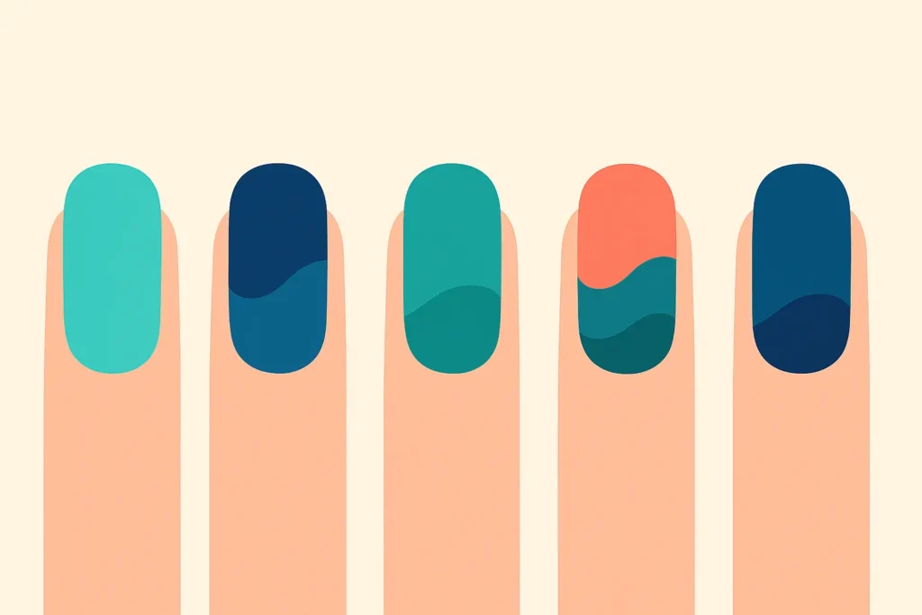 Ocean-inspired summer ombre nail designs