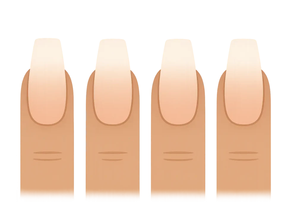 Classic elegant ombre coffin nail designs