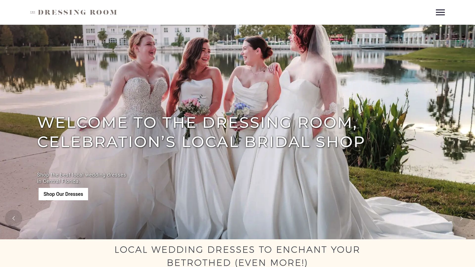 The Dressing Room Celebration website homepage