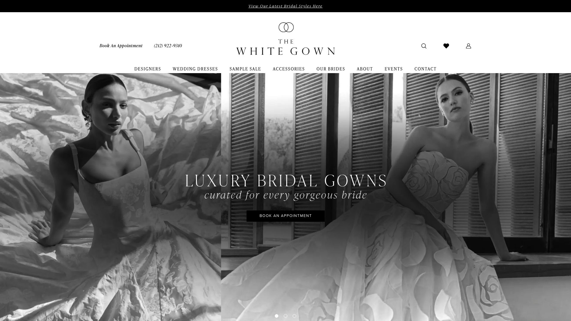 Screenshot of thewhitegown.com
