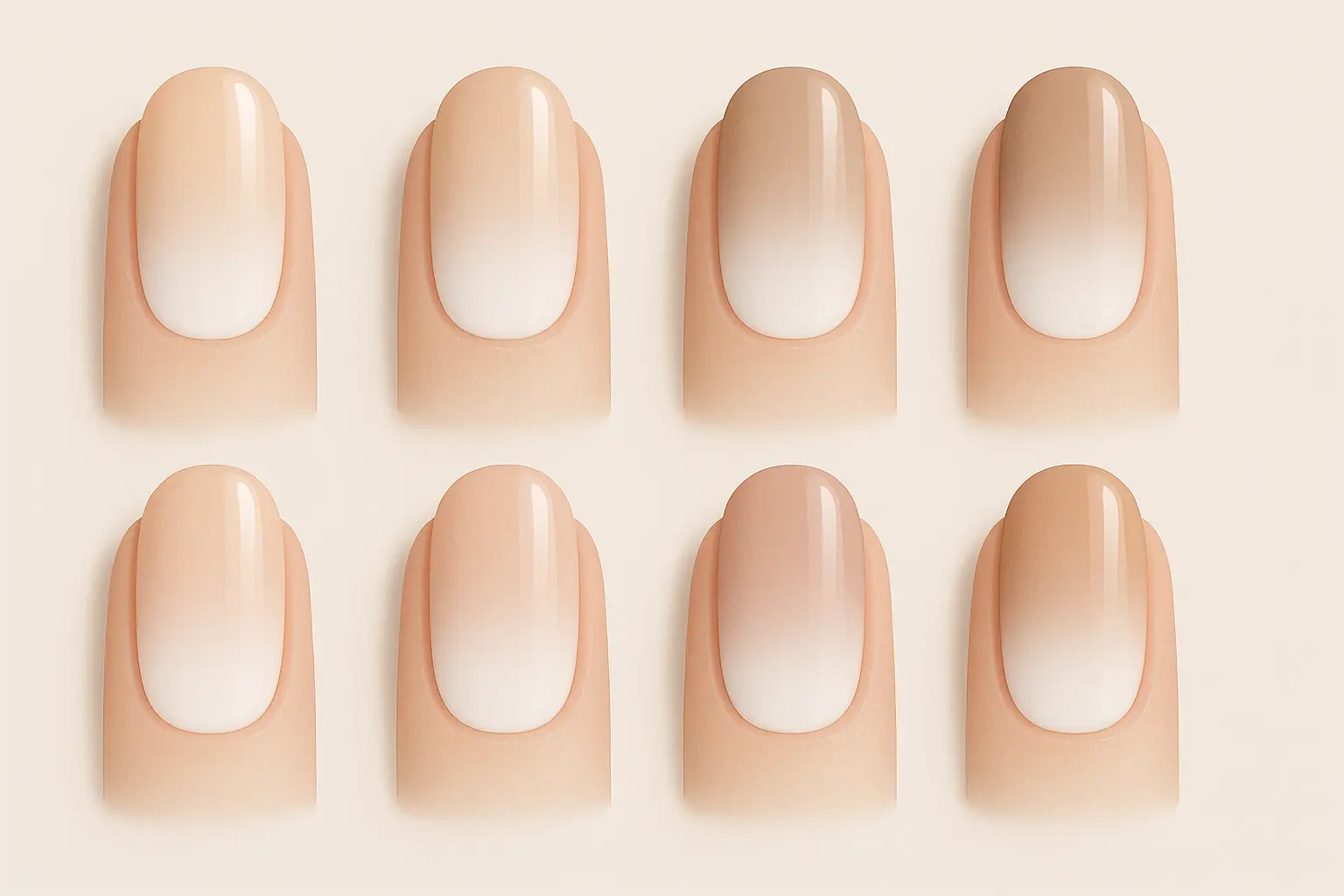 nude to white ombre nail designs