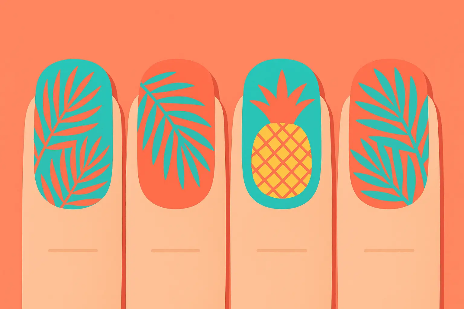 Summer tropical nail designs