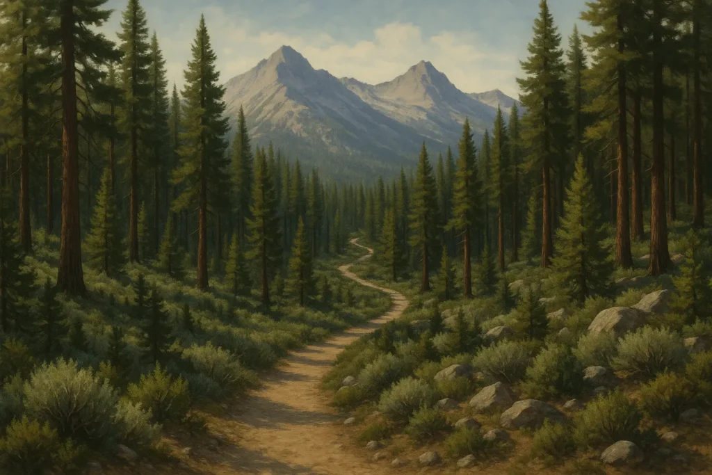Hiking trail with Lake Tahoe vista