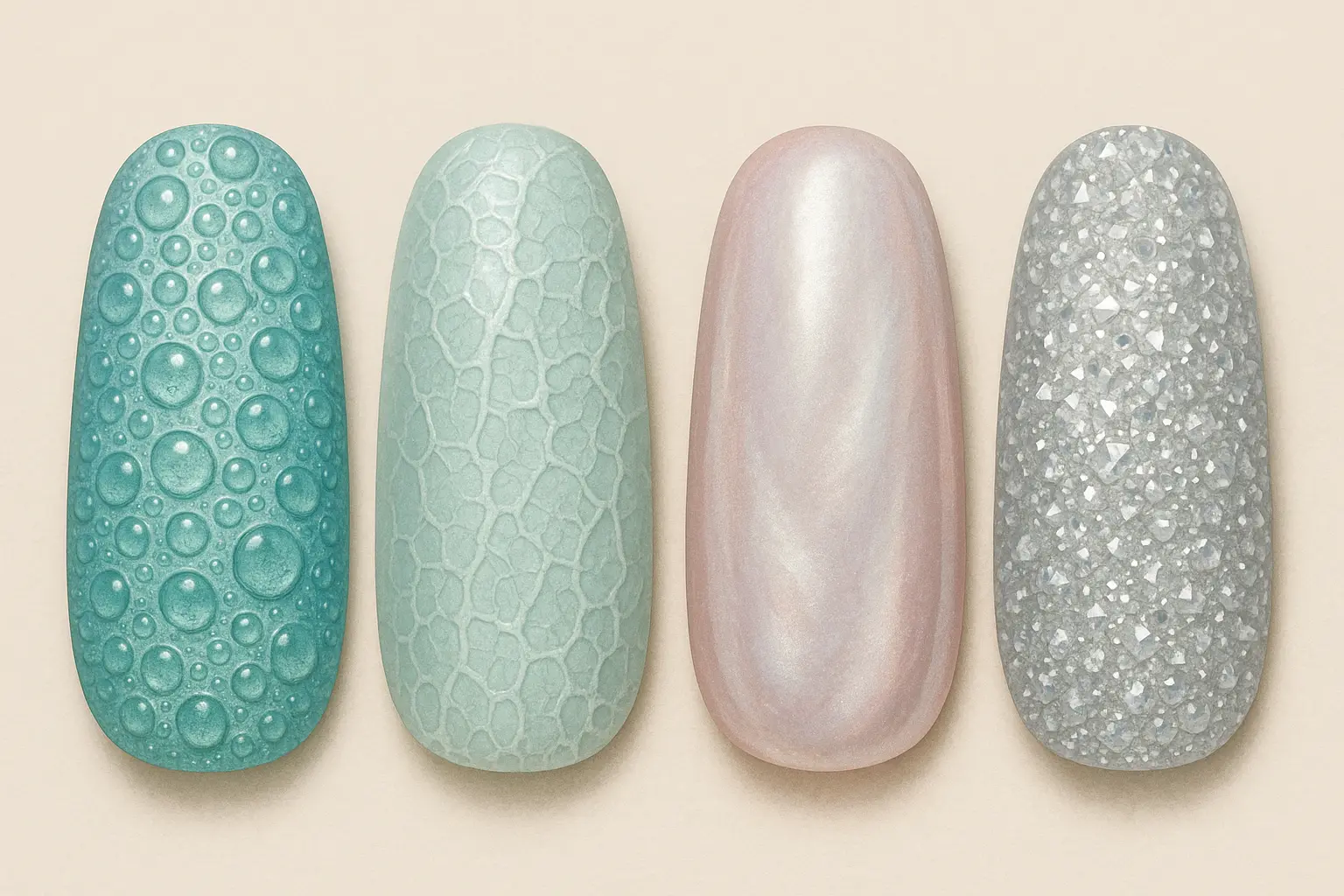 Pearl-infused glazed nail texture
