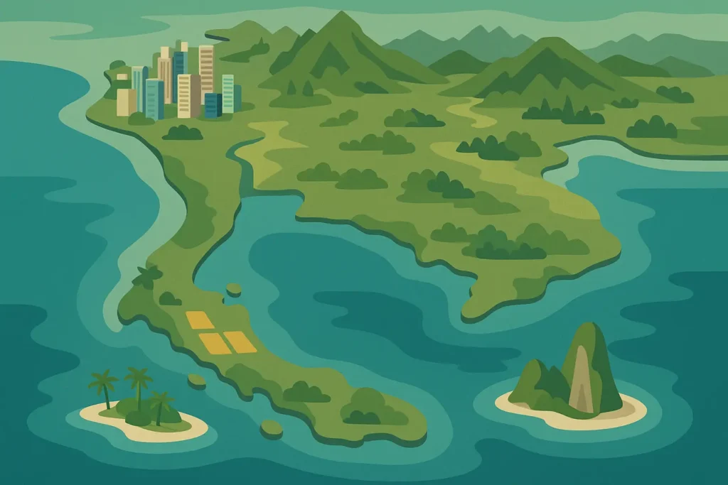 Thailand travel planning map with destinations