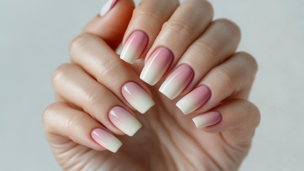 two tone summer ombre nails