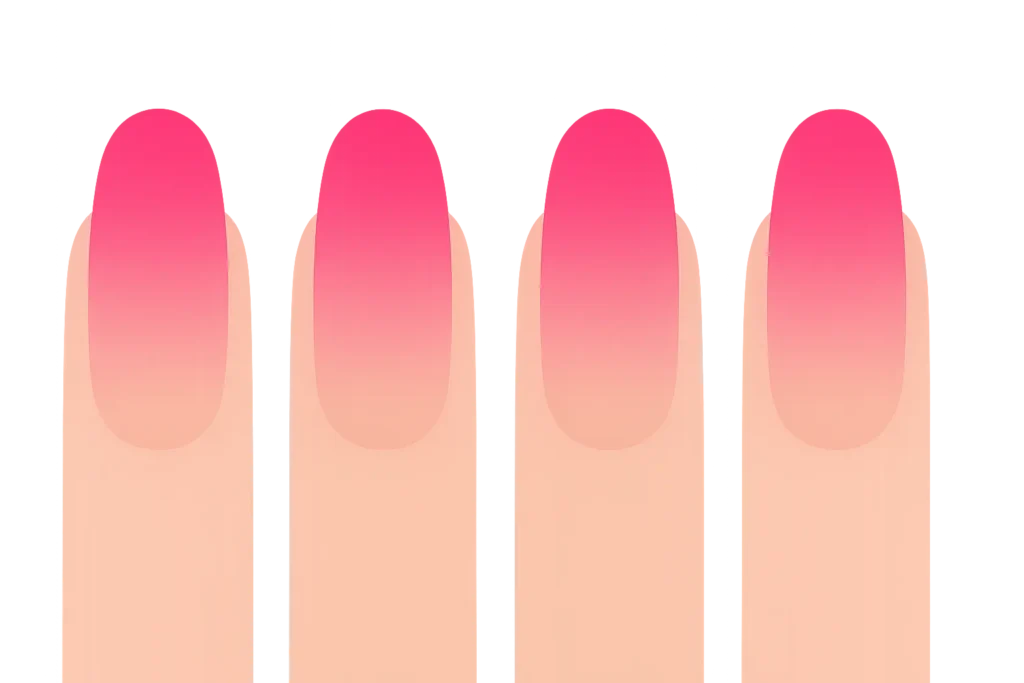 Bold vibrant pink ombre nail designs
