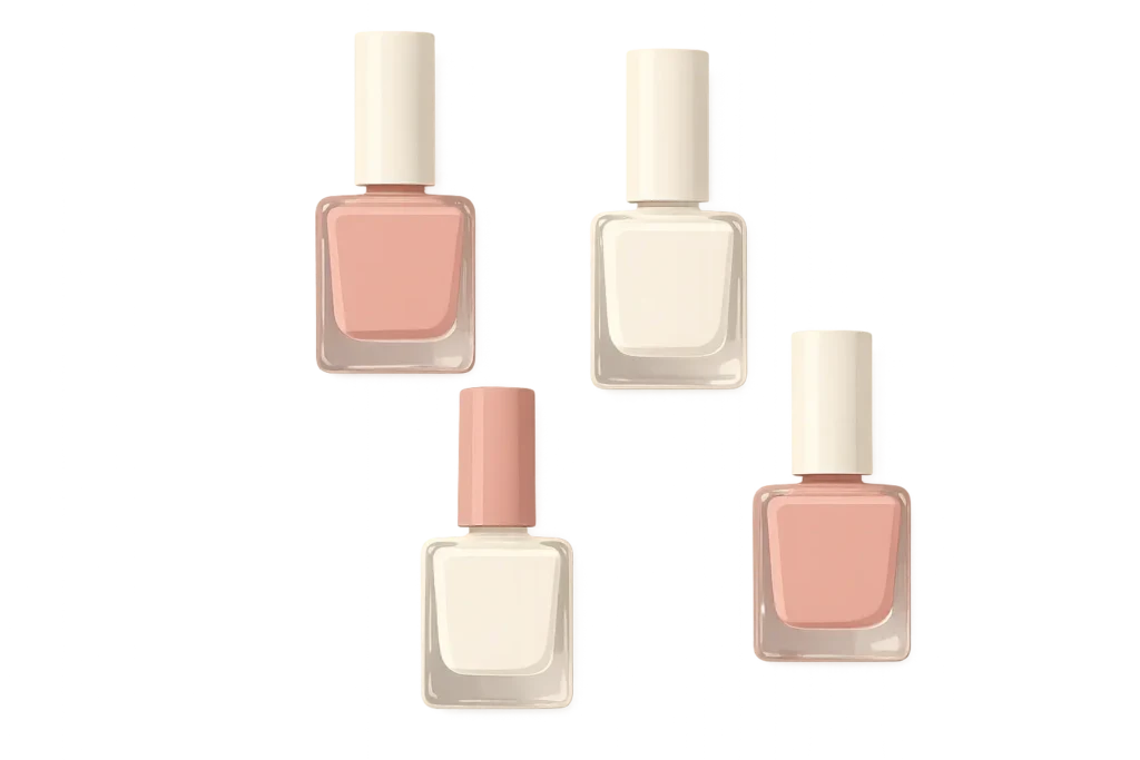 White and pink nail design examples
