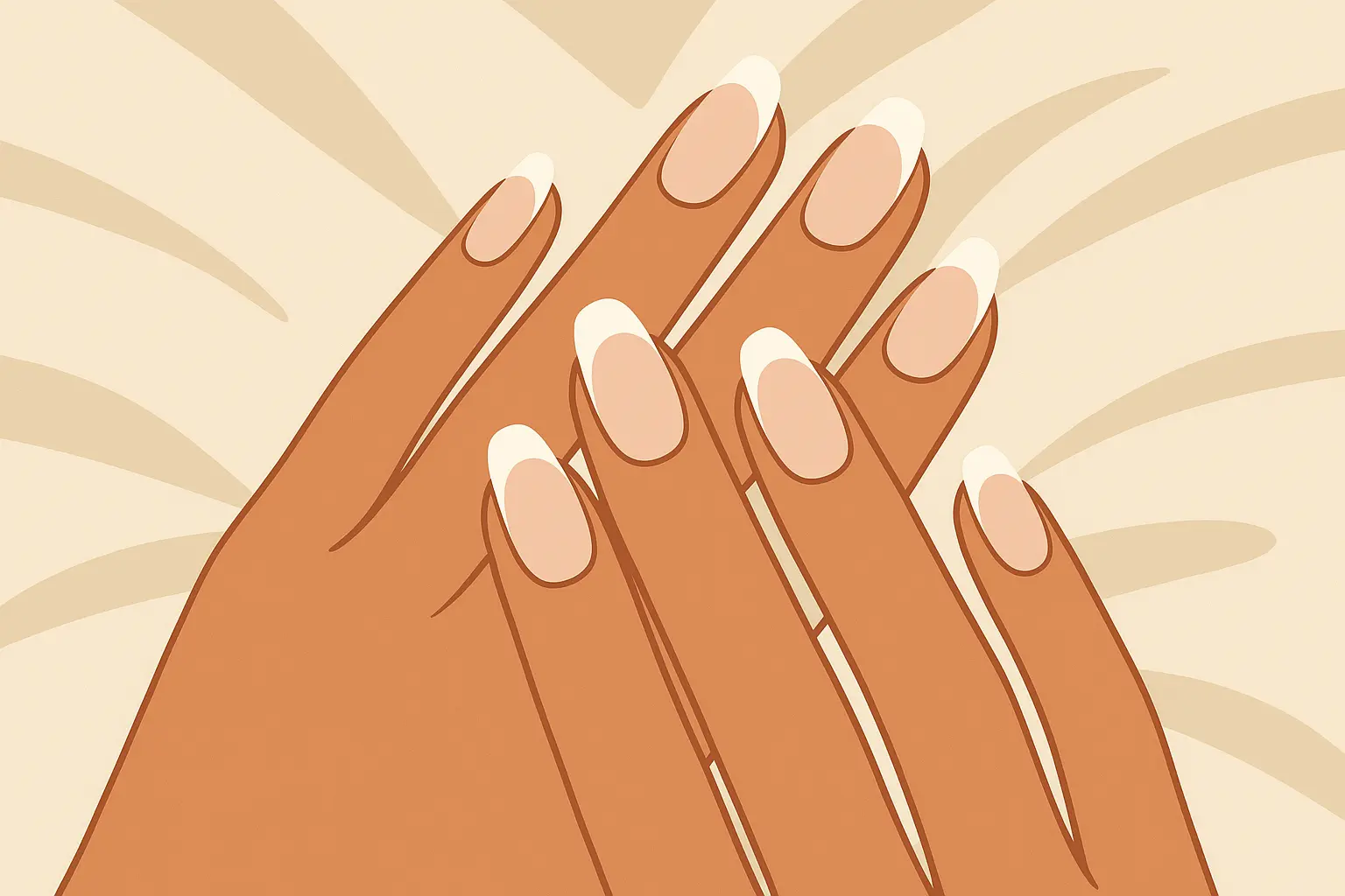 Classic bridal nail designs including French manicure and elegant colors