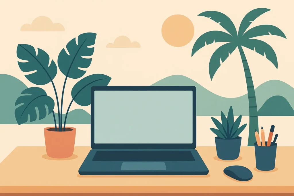 Digital nomad workspace in Puerto Rico