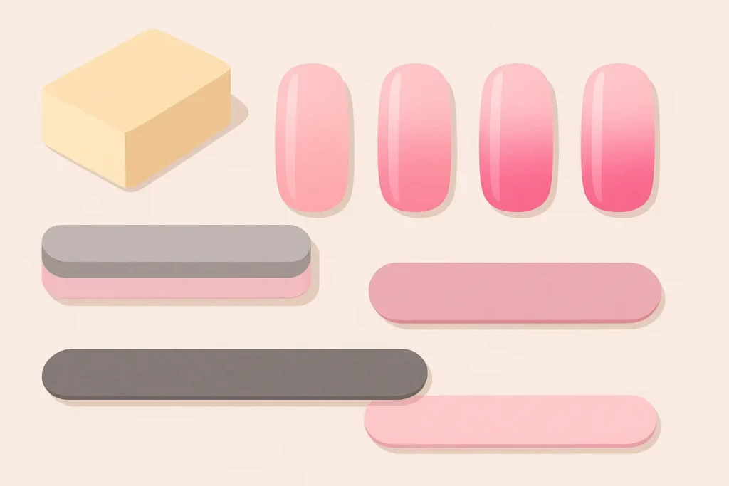 White to hot pink ombre nail design