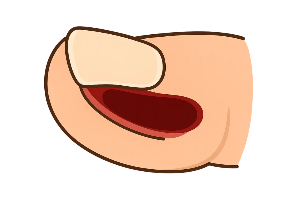 Trauma-related black toenail injury examples