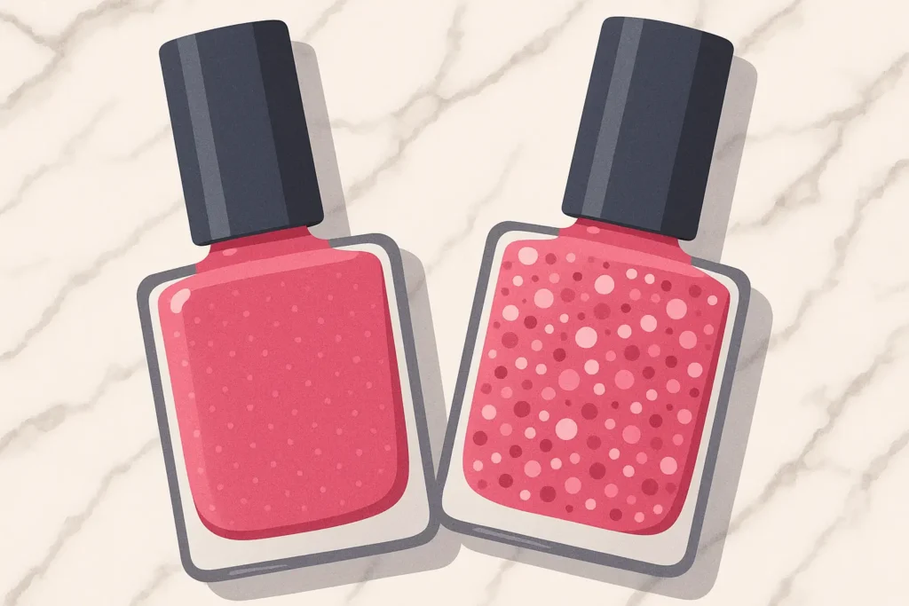 Light pink with hot pink glitter ombre design