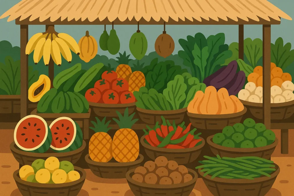 Filipino street food and traditional cuisine in local markets