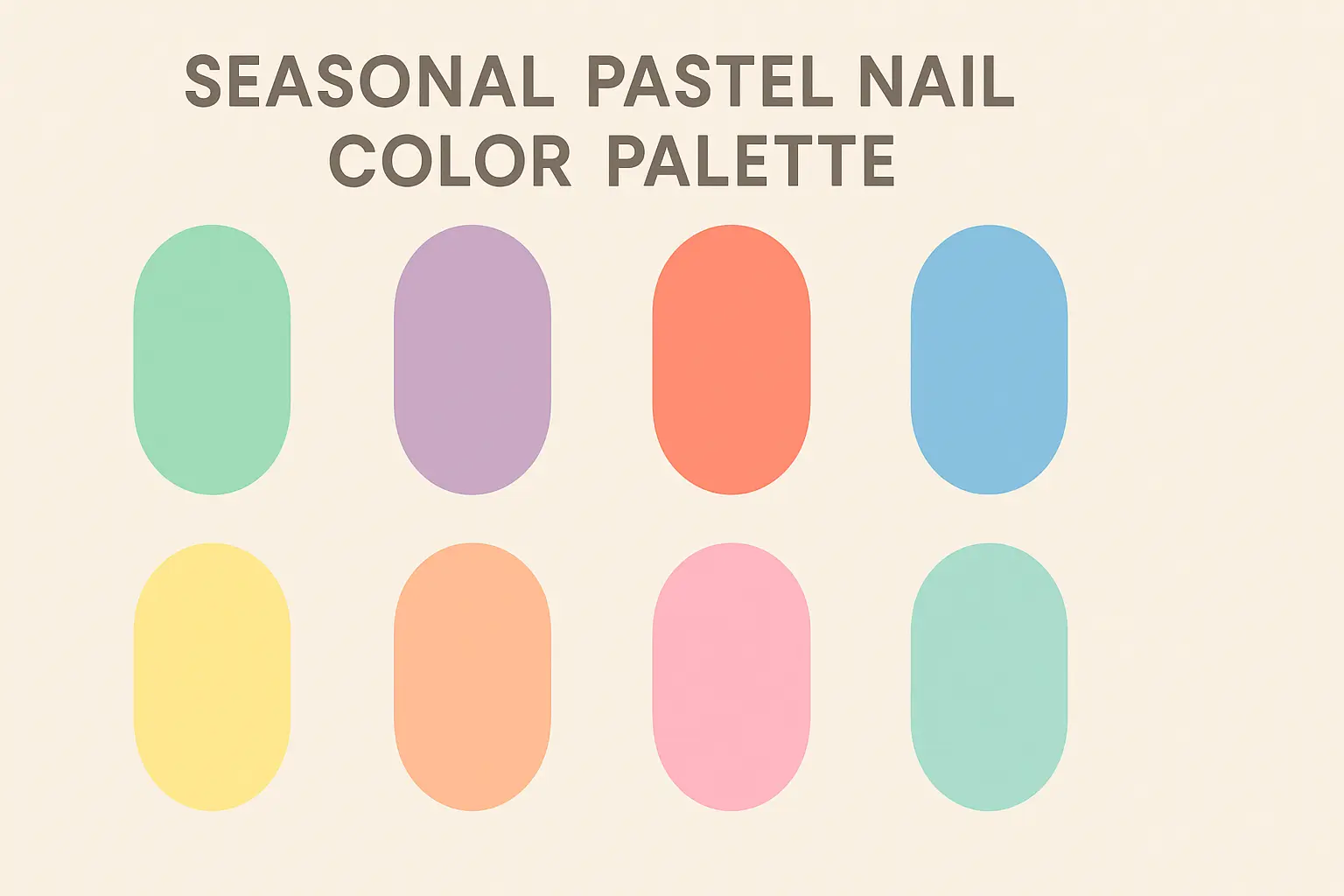 Summer pastel bright nail colors